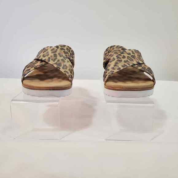 Walking Cradles Sandals Women's 8.5 Hudson Metallic Leopard Leather Slip On New - Picture 4 of 13